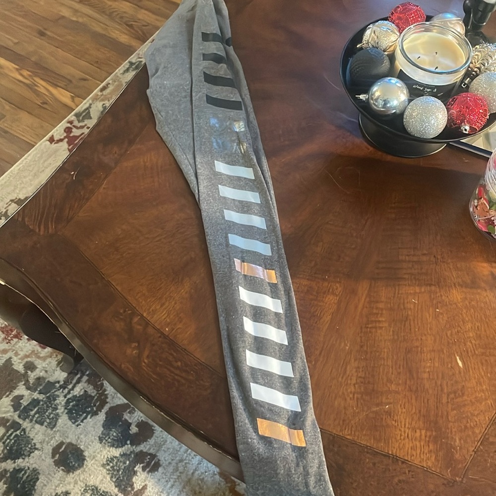 Grey striped yoga pants